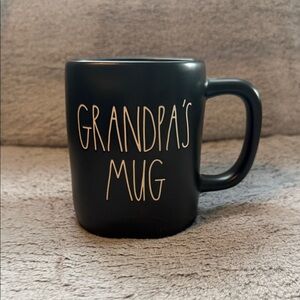 RAE DUNN Black Ceramic “Grandpa's Mug” 5” tall by 4” wide